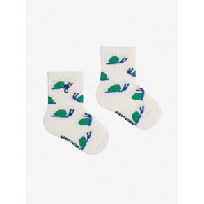 Bobo Choses Funny Snail All Over Short Socks Offwhite