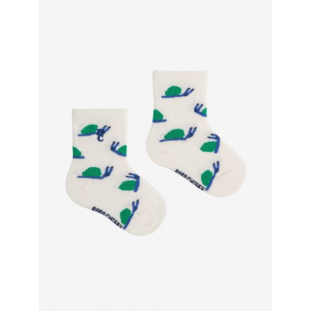 Bobo Choses Funny Snail All Over Short Socks Offwhite