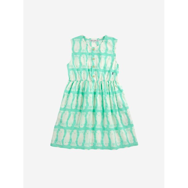 Bobo Choses Lucky Fish All Over Sleeveless Dress Light Green