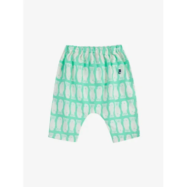 Bobo Choses Lucky Fish All Over Woven Harem Pants Light Green
