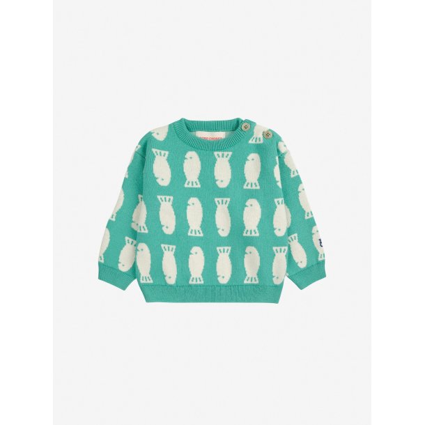 Bobo Choses Lucky Fish Jacquard Jumper Light Green