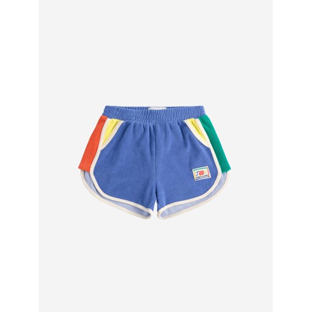 Bobo Choses Smiling Color Block Terry Cloth Shorts Blue