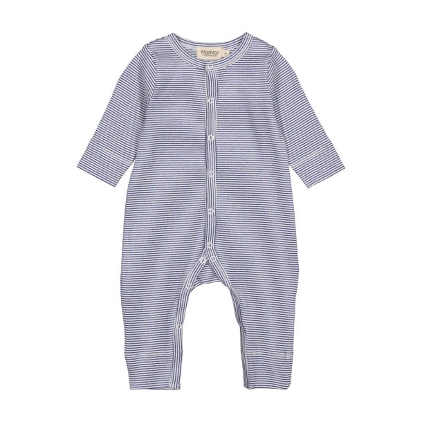 MarMar Rukana Romper LS Modal Fine Rib Blue Stripe