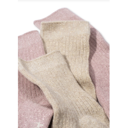 Konges Sljd 2 Pack Rib Glitter Socks Rose/Off White