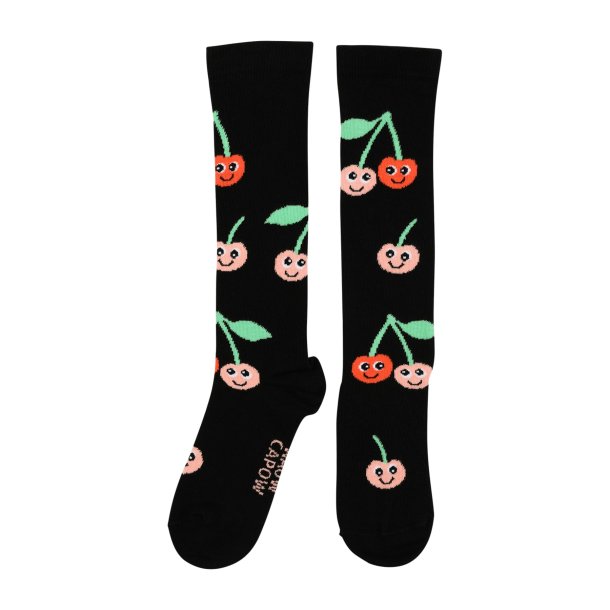 Wauw Capow Charming Cherries Knee Socks Black