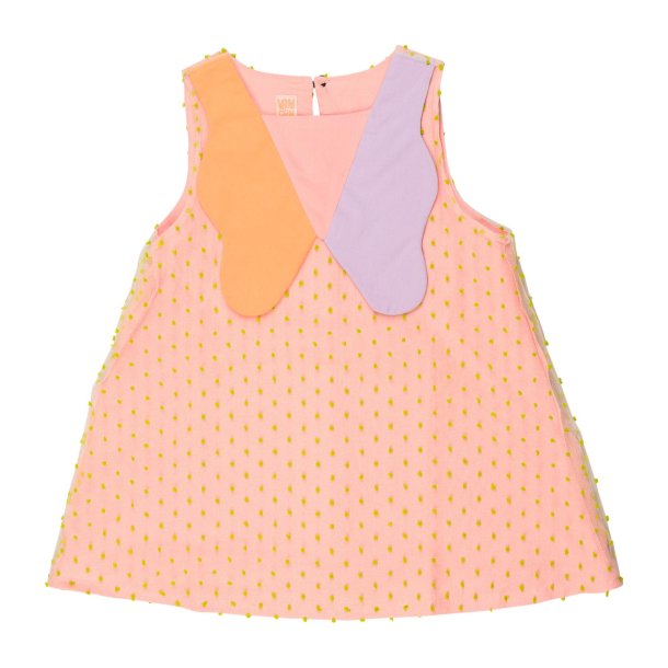 Wauw Capow Lucy Dot Dress Pink With Green Dots