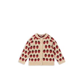 Konges Sljd Belou Knit Collar Cardigan Strawberry 