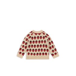 Konges Sljd Belou Knit Collar Cardigan Strawberry 