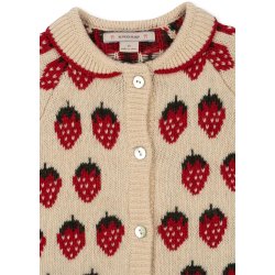 Konges Sljd Belou Knit Collar Cardigan Strawberry 