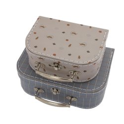 OYOY Mini Suitcase Tiger / Grid Set of 2